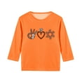 thumbnail image 4 of WRKEKC Girls Long Sleeve T-Shirts, Long Sleeve Shirts for Boys, 3-12 Years Boys' and Girls' Orange Festival Casual Print 3/4 Sleeve Round Neck Top, 4 of 6