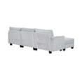 thumbnail image 6 of Hommoo 100-inch Corduroy Fabric L-shaped Sectional Sofa, 3 Seats Corner Sofa Set with Ottoman & Side Bag, Gray, 6 of 8