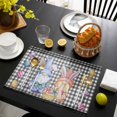thumbnail image 3 of Bunny Gnomes Easter Placemats Set of 4, Eggs Black White Checkered Farmhouse Placemats for Dining Table, Place Mats for Kitchen Tabletop, Waterproof Wipeable Dining Table Mats Set, 3 of 9