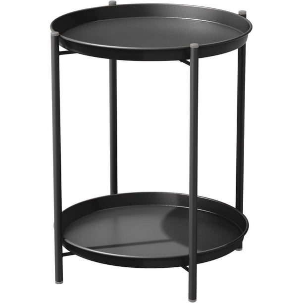 Grand patio Steel Patio Side Table 2Tier, Weather Resistant Outdoor