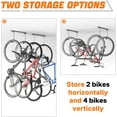 thumbnail image 5 of Overhead Bike Rack for Garage, Ceiling-Mounted Bicycle Storage Hooks for 2 Bikes (Horizontal) or 4 Bikes (Vertical), Adjustable Bicycle Hooks for Mountain, Road Bike, 5 of 8