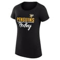 thumbnail image 2 of Women's G-III 4Her by Carl Banks Black Pittsburgh Penguins Super-Slim Fit Lightweight Team Sport T-Shirt, 2 of 3