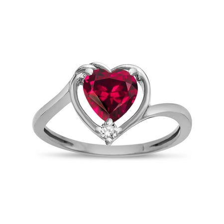 - Star K Heart Created Ruby Bypass Love Knot Promise Ring