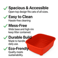 thumbnail image 3 of Open Cat Litter Box – Large Litter Pan for Small & Large Cats | Durable Standard Box, Easy to Clean (RED), 3 of 4
