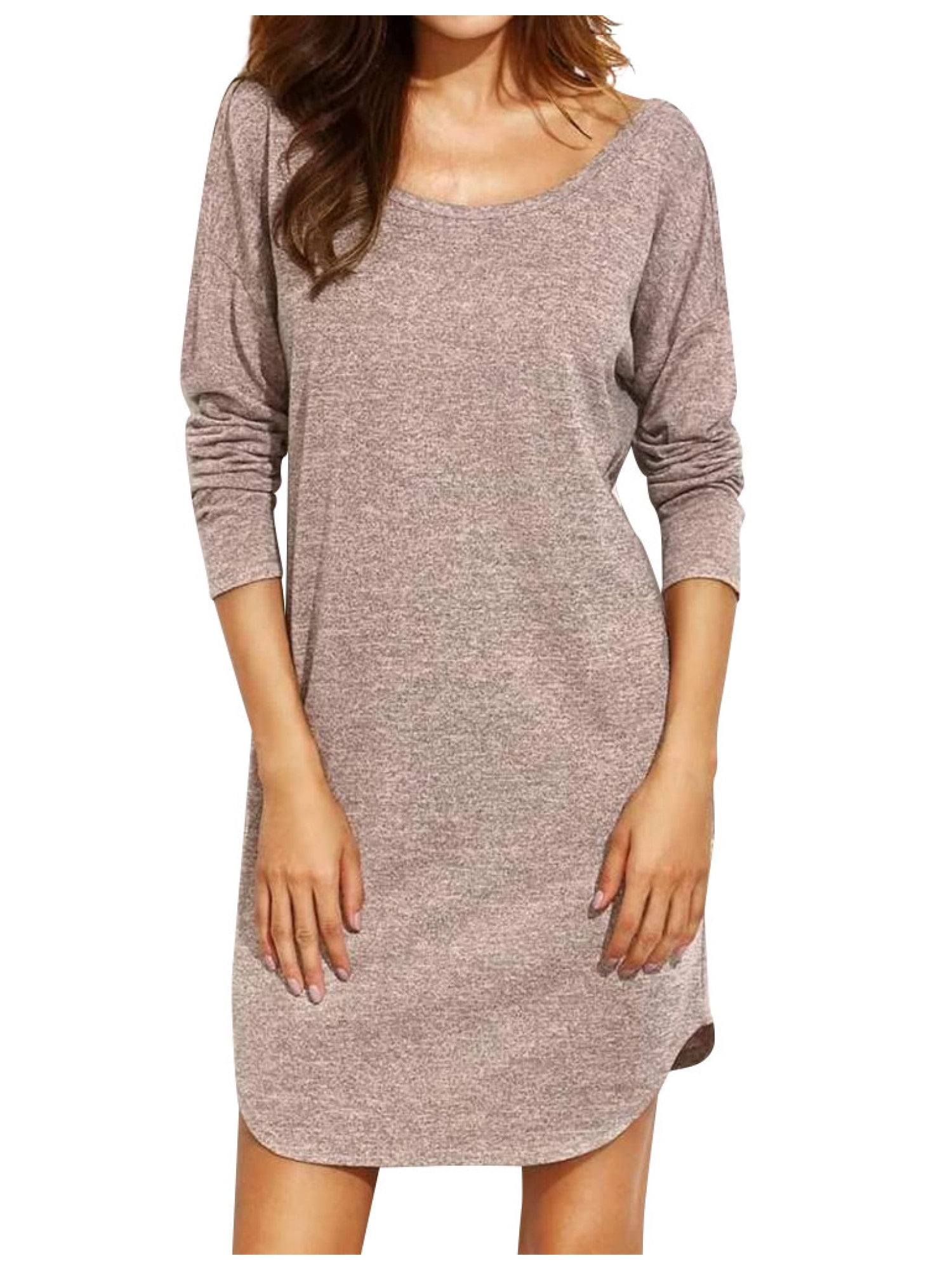 long sleeve open back mini dress