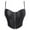 c01Black, variant on Faux Leather Corset Tops for Women Spaghetti Strap Overbust PU Bustier Going Out Camisole Crop Shapewear Top Black L