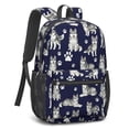 thumbnail image 2 of Siberian Husky and Dog Paw Print 17" School Backpacks for Teens,Waterproof Oxford Fabric,S-Shape Padded Straps for School,Travel,Hiking,Camping, 2 of 6