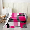 thumbnail image 2 of Erosebridal Pink Abstract Throw Blanket for Couch, Chic Circle Plush Blanket, Futuristic Minimalism Decor, 2 of 7