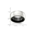 thumbnail image 4 of Gem & Harmony Mens Black Titanium with Silver Dome Band Ring (10mm) for Men, 4 of 6