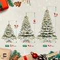 thumbnail image 3 of CAPHAUS 4.5 Feet Fake Spruce Snow Flocked Christmas Tree w/ 353 Tip Count, 300 LED Lights, Pre-Hinged, Green Pointed Shaped Leaves, with Metal Stand, for Indoor, Office, Party, Holiday Decoration, 3 of 9