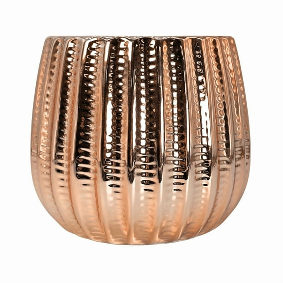 Admired by Nature ABN5E208-ROSE-PNK 5.5' Ceramic Flower Planter, Ceramic Pot Planter, Plant Home Dcor, Rose Gold