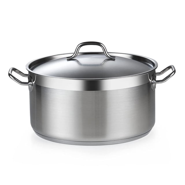 Cooks - Cacerola de horno holandés estándar con tapa, ollas profesionales de acero inoxidable de 9 c