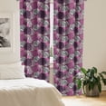 thumbnail image 2 of Ambesonne Dahlia Curtains, Large Floral Petals Bud, Pair of 28"x84", Pale Pink Eggplant White, 2 of 5