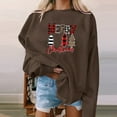 thumbnail image 1 of Qiopertar Blouse de Noël pour Femmes Mode Automne Imprimée Manches Longues Col Rond Pull Décontracté Offres de la Semaine Liquidation à Moins de 5$ jusqu'à 90 % de Réduction, 1 of 5