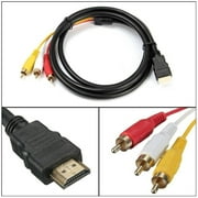 HDMI to RCA Cable HDMI Male to 3 RCA AV Cable Cord Adapter Transmitter for HDTV DVD HD 1080P 5Ft 1.5M