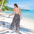 thumbnail image 7 of FORMRS Womens Long Sarong Beach Wrap Semi-Sheer Bikini Skirt Bathing Swimsuit Cover Up, Orange Checkered Pattern, 7 of 7