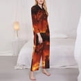 thumbnail image 3 of Balery Fiery Dragons Castle Attack Pattern Pajama Sets for Women Long Sleeve 2 Piece Sleepwear Loungewear Sets Soft PJ's with Pockets Long Sleeve Comfy Pj Sets-Large, 3 of 7