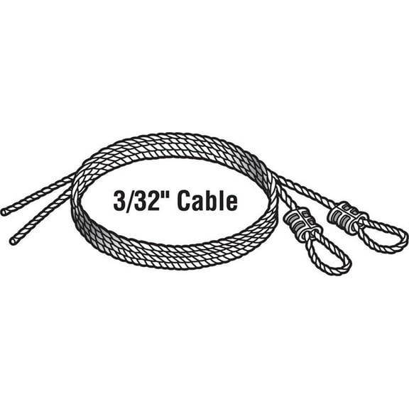 Prime-Line GD 52101 Aircraft Cable, 3/32 in Dia, 12 in L, Carbon Steel, Galvanized