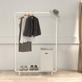 thumbnail image 2 of SimpleHouseware Industrial Pipe Clothing Garment Rack with Bottom Shelves, White, 2 of 5