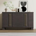 thumbnail image 3 of Accent Cabinet with 4 Doors, Modern Storage Cabinet Furniture, Wood Buffet Sideboard with Adjustable Shelves and Gold Handles, TUANLUO Accent Cabinet for Kitchen Living Room Entryway Hallway, Taupe, 3 of 10