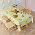 thumbnail image 3 of Lightgreen Daisy Flower White Blooms Pattern Rectangle Tablecloth 60"x102",Waterproof Polyester Rectangle Table Cloth, Wipeable Spillproof Polyester Tablecloth for Dining, Camping, Indoor and Outdoor, 3 of 6