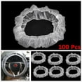 thumbnail image 1 of Alician 100pcs/Set Universal Disposable Plastic Steering Wheel Cover, 1 of 6