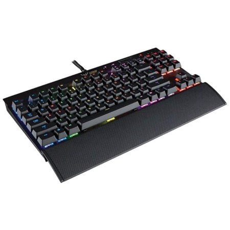 Refurbished Corsair K65 Black Wired Compact Mechanical Cherry MX Red Switch Keyboard, RGB Backlight -