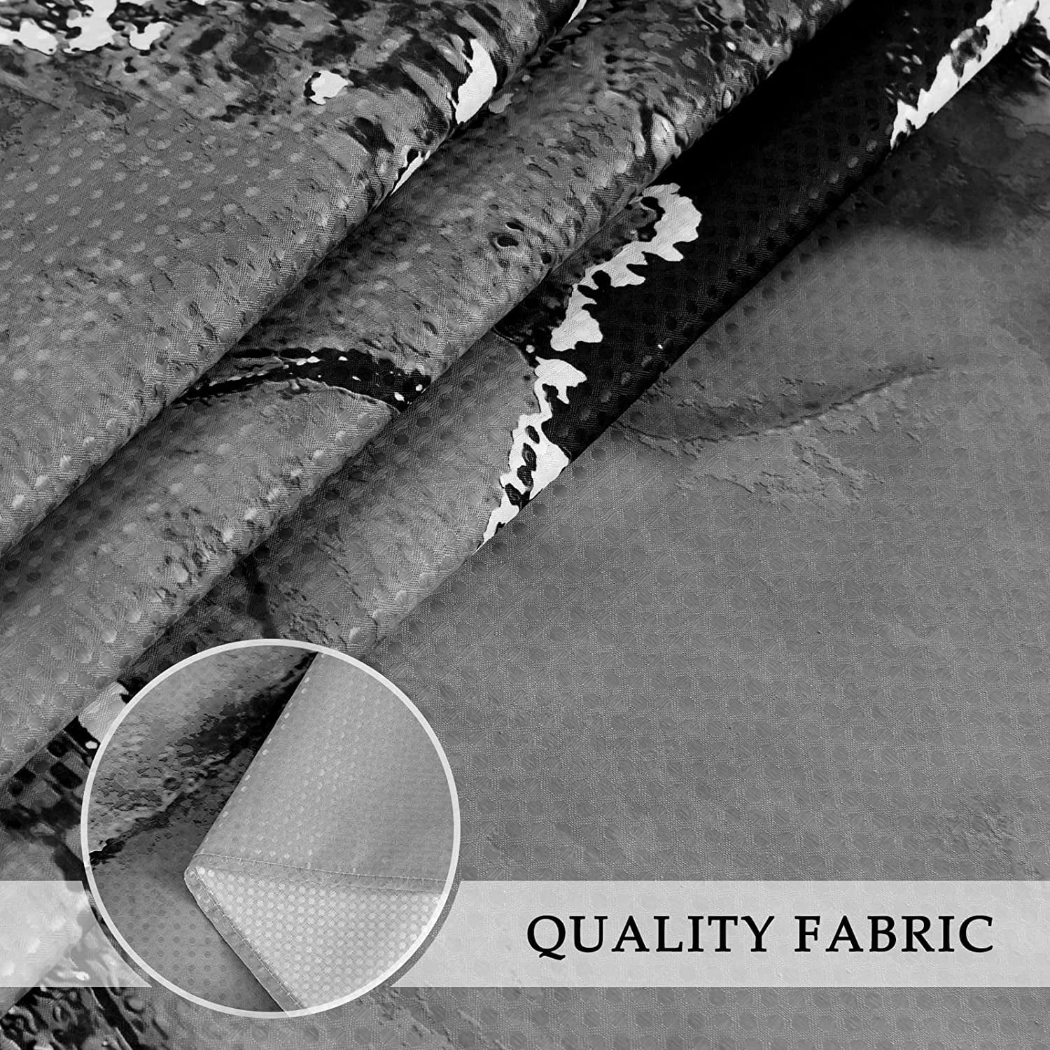 Small Stall Shower Curtain for Bathroom,Marble Shower Curtain Black Modern Abstract Shower Curtain for Bathroom,Waffle Textured Fabric Shower Curtains Hotel Washable Water Repellent, 36W x 72L