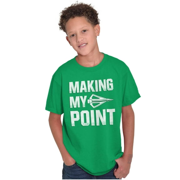 Making My Point Bow Hunting Season Crewneck T Shirts Boy Girl Teen Brisco Brands L