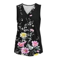 thumbnail image 4 of Enjoytime Women Summer Tops Floral Print V-Neck Sleeveless Tank Top Beach Vacation Loose Casual Shirt Plus Size Clothes, 4 of 6