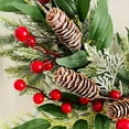 thumbnail image 5 of 19.7 Inch Winter Wreath for Front Door, Artificial Christmas Wreath with Flocked Lambs Ear Red Berries Pinecones, All Season Outdoor Indoor Wall Holiday Decor for Thanksgiving, 5 of 6