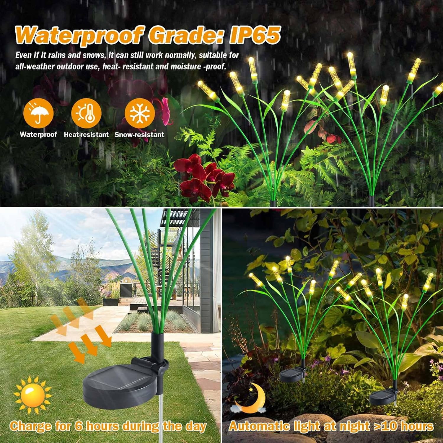 4 Pack Solar Garden Lights, Reeds Solar Garden Light, 30 Inch Garden Solar  Light with 24 Bulbs, Waterproof Outdoor Solar Light for Decorating Yard,  Pathway(Warm Color) - Walmart Business Supplies, image size:1500x1500