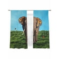 thumbnail image 2 of Abatract Funny Elephant Butterfly Ears Sheer Curtains 63 Inches Long 2 Panels Light Filtering Semi Sheer Window Curtains Drapes for Bedroom Living Room 52"x63"&nbsp;2&nbsp;&nbsp;Panels, 2 of 7