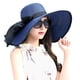 thumbnail image 1 of Guardurnaity Elegante sombrero de sol para mujer, plegable, enrollable, innovador para una protección solar eficaz, sombrero de paja con lazo Sombreros azul oscuro, 1 of 6