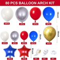 thumbnail image 2 of Arco de globos, arco de globos de cumpleaños, kit de arco de globos rojo, blanco y azul, 77 piezas con globos dorados, globos de látex para cumpleaños, 2 of 5