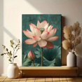 thumbnail image 6 of UXIEQU 2D Flat Japanese Ohara Koson Lotus Wall Art, Sage Green Botanical Pink Print, 15.75x11.81 Inches Living Room Home Decor, 6 of 8