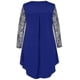thumbnail image 4 of Fashion Women Casual Plus Size Sheer Lace Sleeve High Low Hem O-Neck Swing Dress 240561, 4 of 4