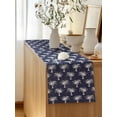 thumbnail image 5 of Table Runner 108 Inches Long for Kitchen Dining, Date Tree Dresser Scarf Farmhouse, Dining Table Decorations for Wedding/Parties, Navy Blue Farmhouse Summer Tropical Plants 13 x 108 In, 5 of 8