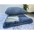 thumbnail image 4 of Soft 100% Turkish Cotton Muslin Bed Shams, Indigo Blue, 20 x 35 inches, King Size 2 Pieces Shams, 4 of 4