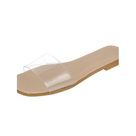 

Topumt Women Open Toe Flat Fashion Transparent Sandals