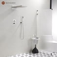 thumbnail image 2 of Mondawe Thermostatic Shower System,3 Functions Wall Mount Luxury Rainfall Shower Head with Handheld Sprayer, Wall Mounted, Solid Brass, Rough-in Valve Body and Trim Included, 2 of 8