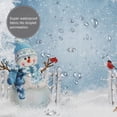 thumbnail image 5 of Christmas Shower Curtain, Christmas Greeting with Snowman Near Fence and Bullfinches on Branches Tree Shower Curtain for Bathroom, 5 of 6