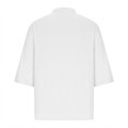 thumbnail image 5 of ZVNAΖH Mens Cotton Wrinkle Short Sleeve Shirts Button Stand Up Shirts Summer Casual Go Out Beach Shirts, S-3XL, 5 of 6
