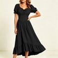 thumbnail image 5 of Renaissance Costume Women High Low Corset Dress Cottagecore Puff Sleeve Ruffles Fairy Dress, 5 of 9