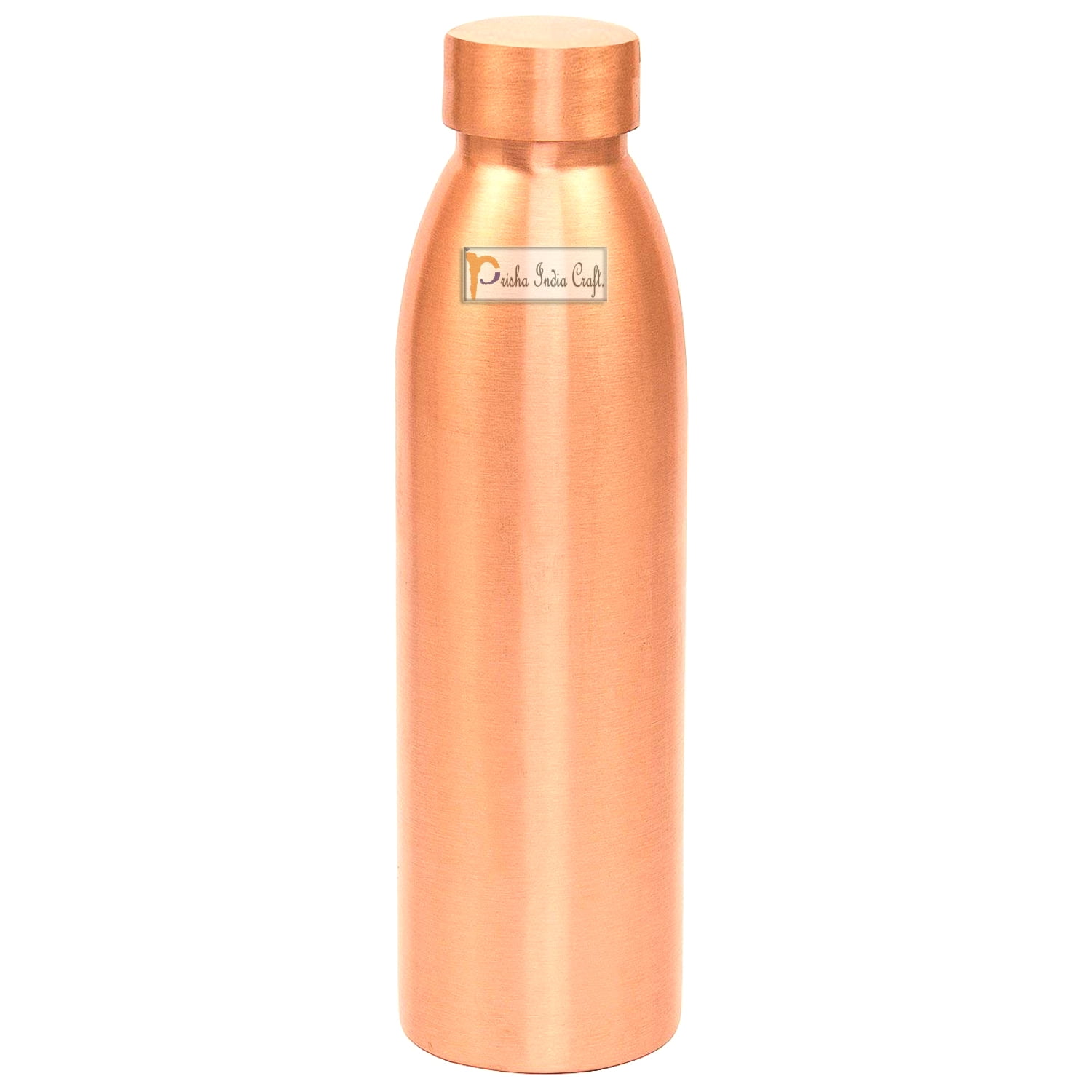 Prisha India Craft Pure Copper Bottle for Water, Seamless Lacquer