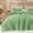 Green, variant on Fleece Queen Comforter Set -Super Soft & Warm Fluffy Cream White Bedding, Luxury Fuzzy Heavy Bed Set for Winter with 2 Pillow Cases