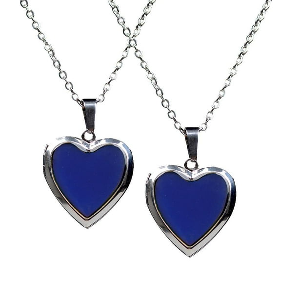 Segolike 2Pcs Mood Necklace Changing Mood Pendant Necklaces with Heart Pendant, Great Gifts and Party Favors for Teens and Young Women