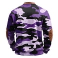 thumbnail image 4 of Men's Camouflage Print Quarter-Zip Pullover Sweatshirt, Retro American Style Crewneck Hoodie, Casual Long Sleeve Military Look Spring Fall Wear,Purple,M, 4 of 4