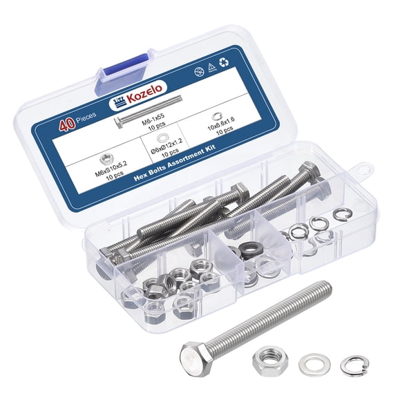 236 Pcs Bolts and Nuts Washers Kit - Carbon Steel Hex Tap Bolt Assortment