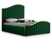 Meridian Furniture Jolie Solid Wood and Velvet King Bed in Green